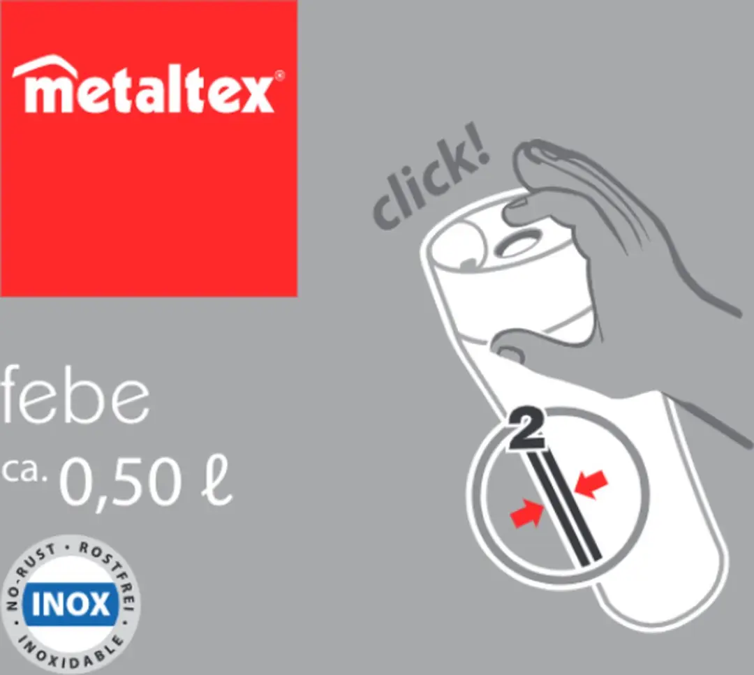 Metaltex Febe Supertherm Thermosfles 500ml - Roestvrijstaal