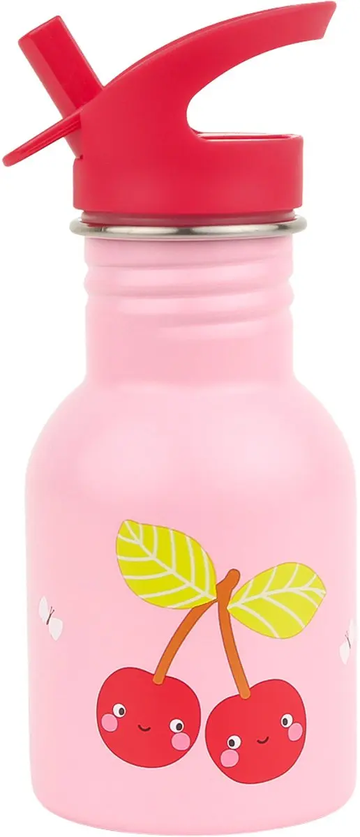 A Little Lovely Company RVS Drinkfles Vrolijke Kersen