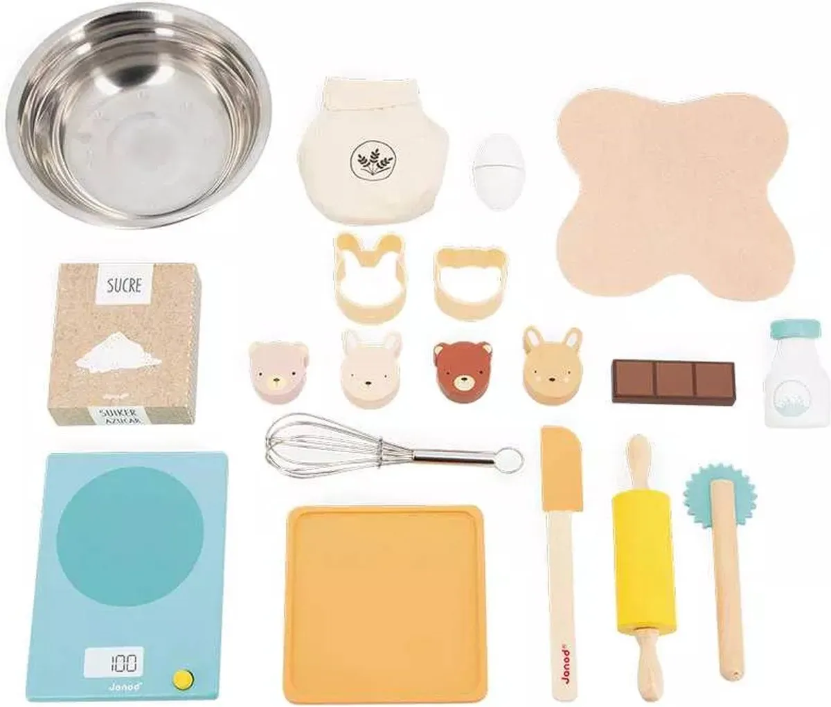 Janod In De Keuken Banketbakkerij Houten Accessoires Set - Multikleur