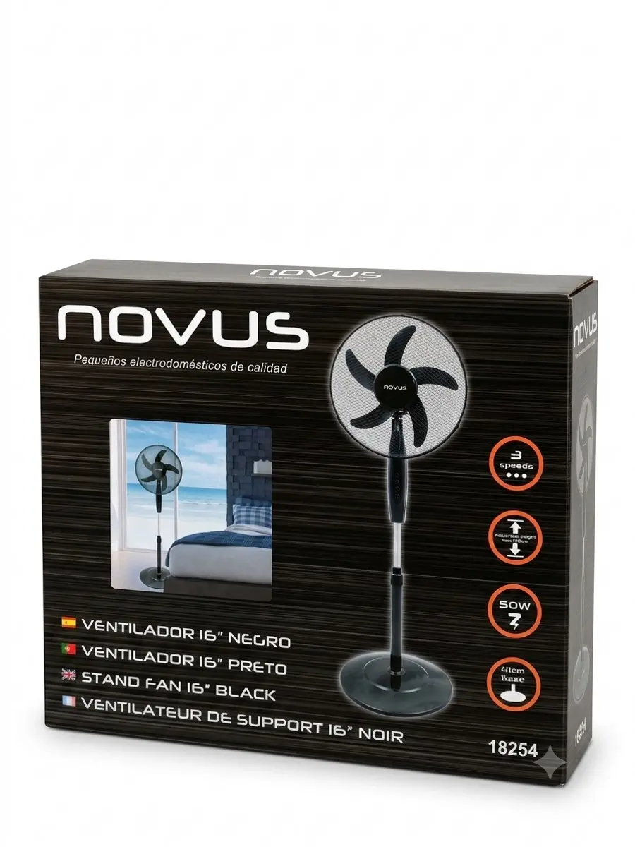 Novus Statiefventilator 18254 - 50W - 3 Snelheden - 120cm