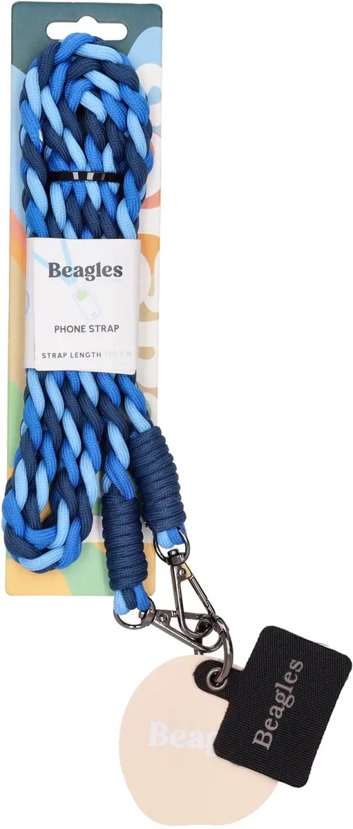 Beagles Fashion Gevlochten Telefoonkoord 24102 - Jeansblauw
