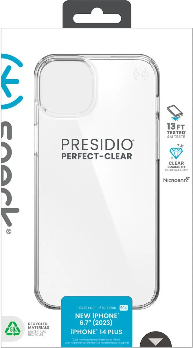 Speck Presidio Perfect Clear iPhone 14/15 Plus - 150456-5085 - Transparant