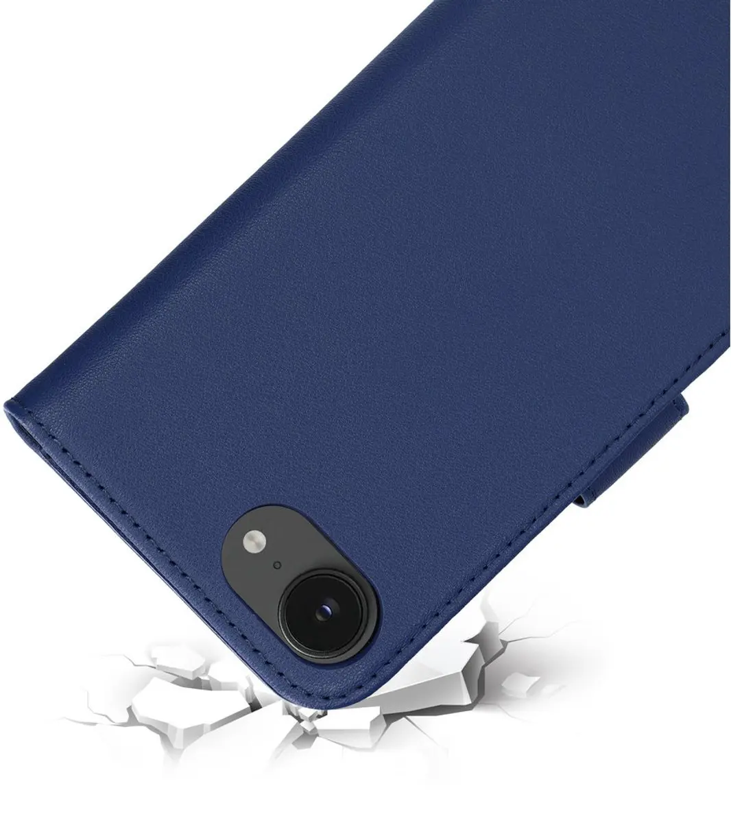 Mobiparts MagSafe Portemonnee/Boekhoesje MP-128839 - Echt Leer - Blauw