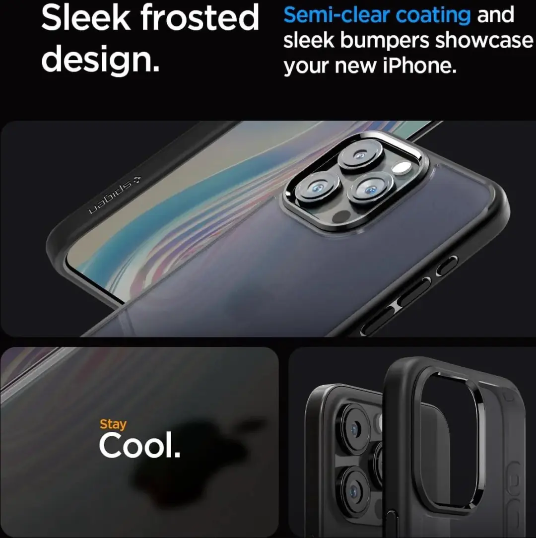 Spigen Ultra Hybrid iPhone 15 Pro Max Hoesje ACS06568 - Zwart - afbeelding 6 van 6