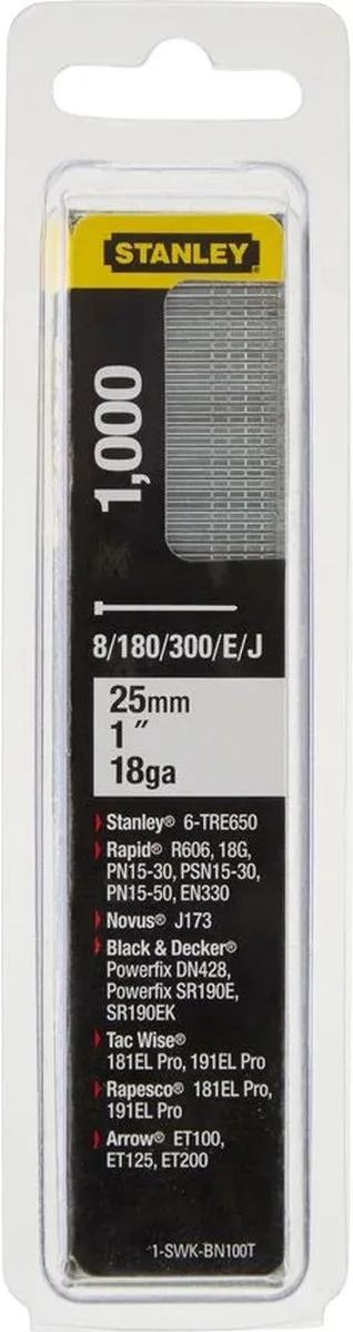 Stanley Nagels Type J 15mm - 1000 Stuks