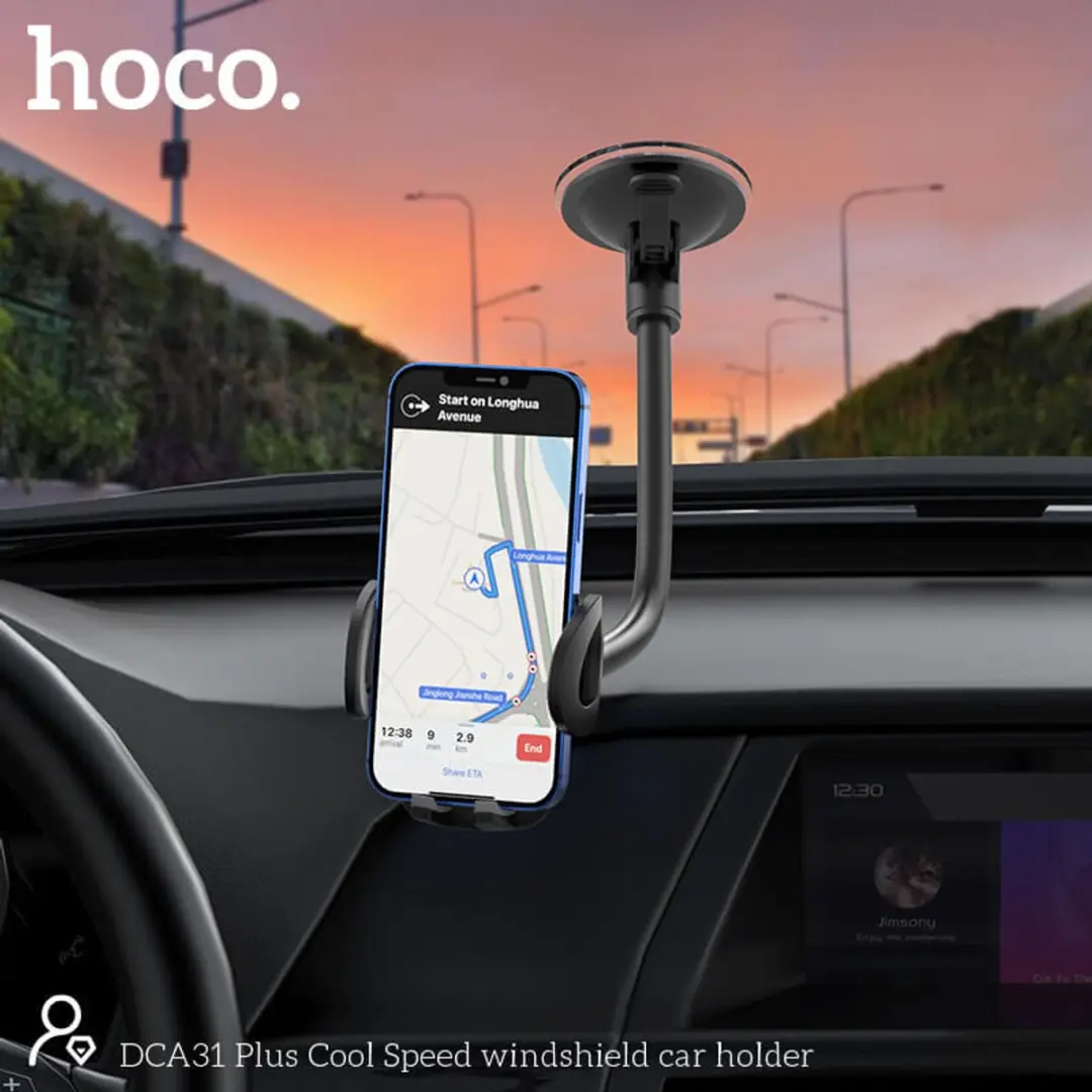 Hoco Pro Telefoonhouder Auto Voorruit DCA31 Plus - Universeel 7" - Zwart