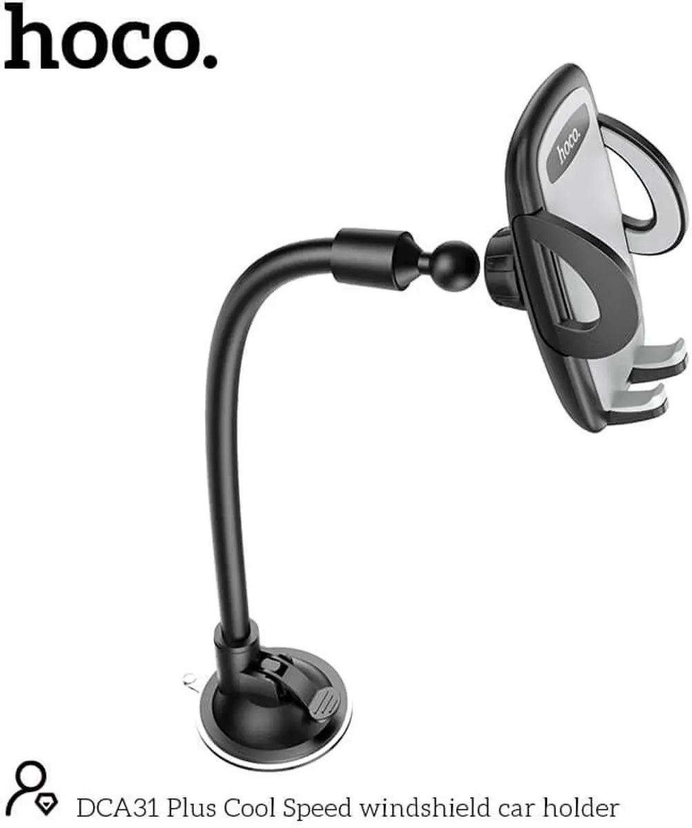 Hoco Pro Telefoonhouder Auto Voorruit DCA31 Plus - Universeel 7" - Zwart