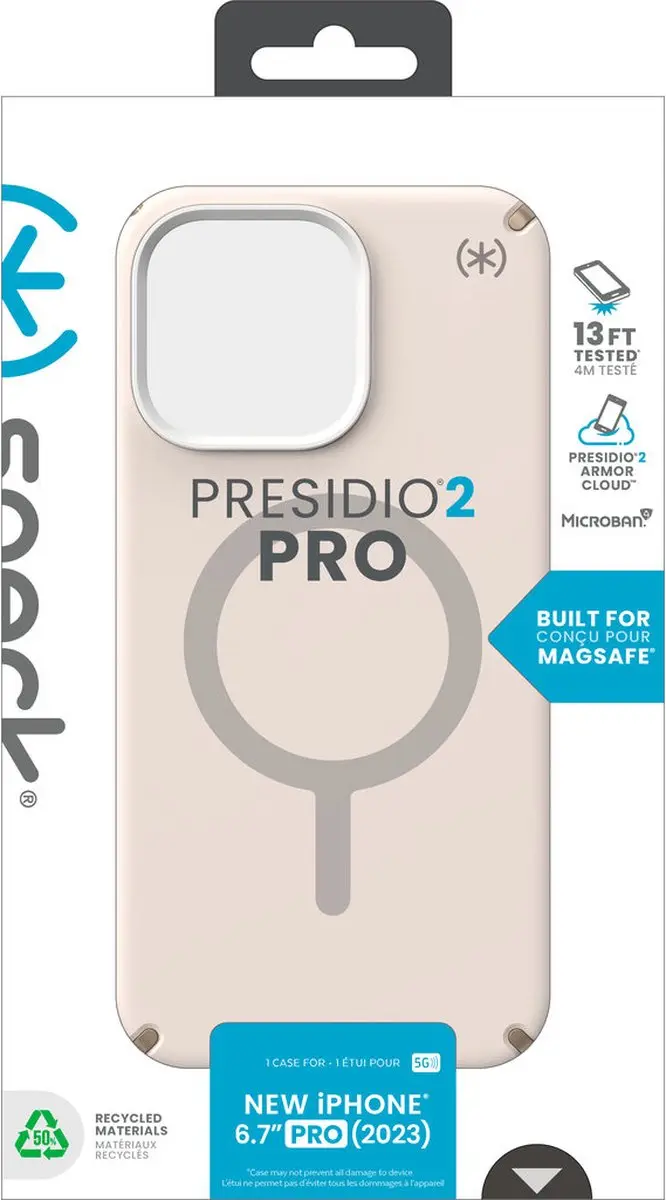 Speck Presidio2 Pro 150576-3214 Hoesje - iPhone 15 Pro Max - MagSafe - Beige/Geel