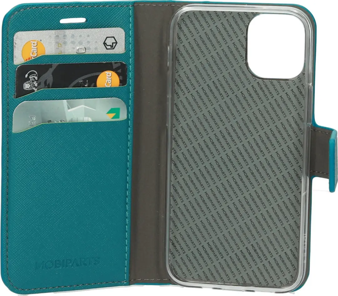 Mobiparts MP-108532 Hoesje iPhone 12 Mini - Portemonnee - Turquoise