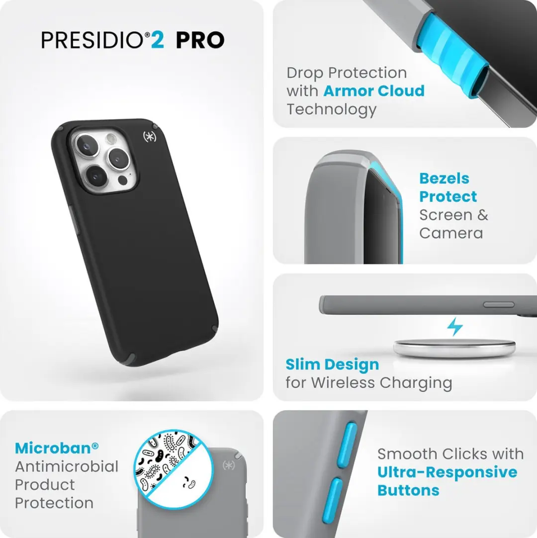 Speck Presidio2 Pro 150476-3205 Hoesje iPhone 15 Pro - Zwart