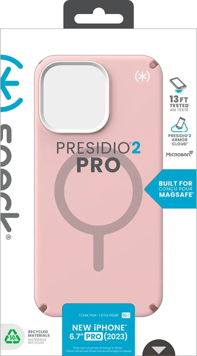 Speck Presidio2 Pro 150576-3213 Hoesje - iPhone 15 Pro Max - Roze