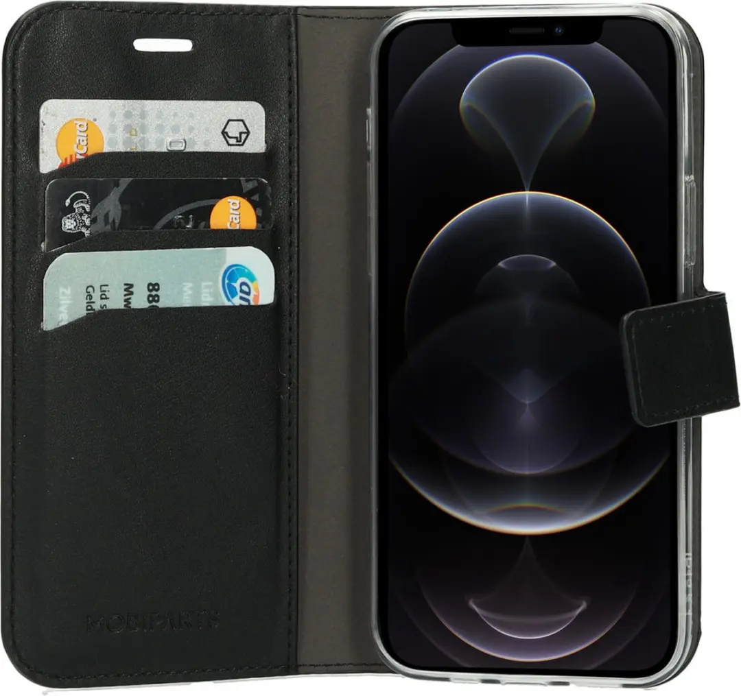 Mobiparts MP-108518 Wallethoesje iPhone 12/12 Pro - Eco Leer - Zwart