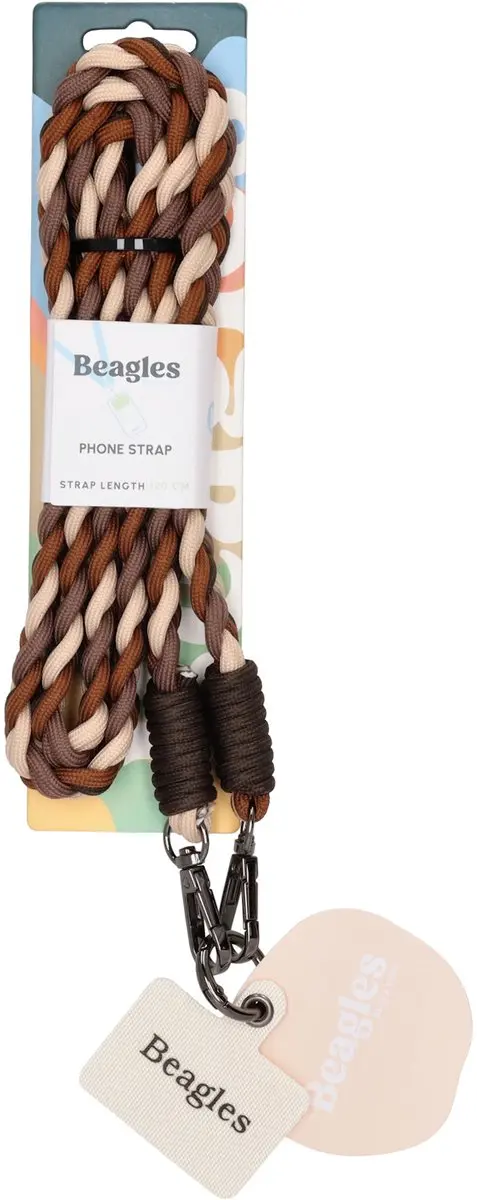 Beagles Gevlochten Telefoonkoord - Bruin