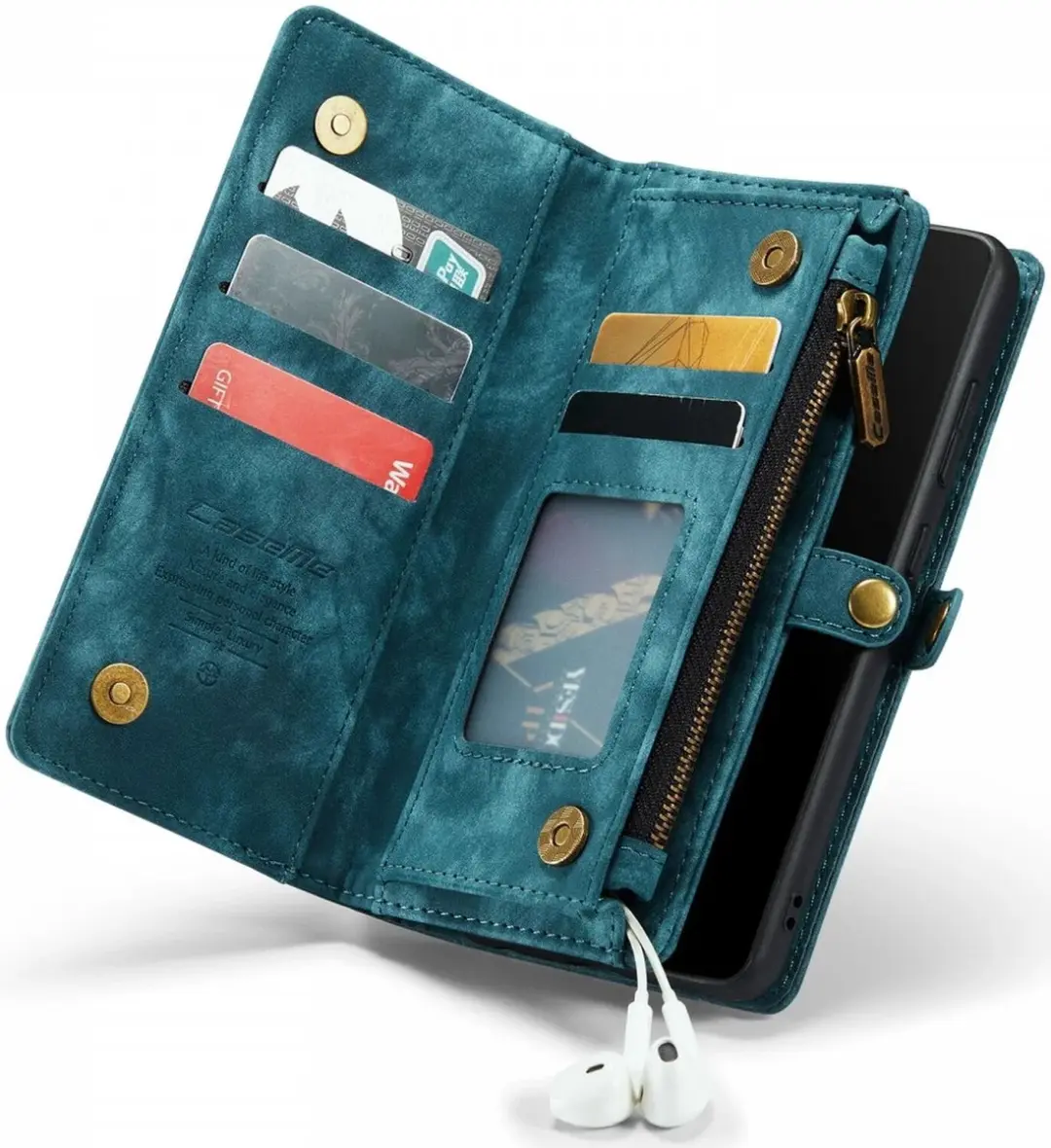 Caseme 008 Book Case Samsung Galaxy S22 - 10 Pasjes - Groen