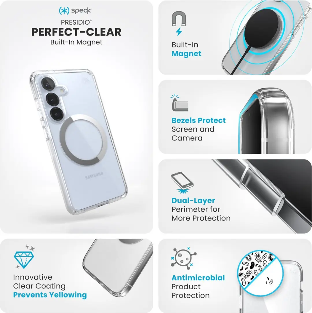 Speck Presidio2 Clear Magnet Galaxy S25/S24 Hoes - Transparant - 150873-3199