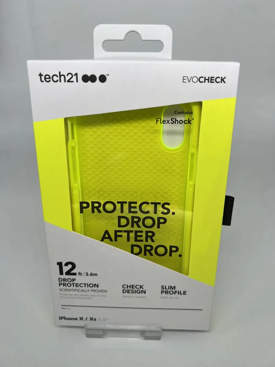 Tech21 Evo Check Hoeje voor iPhone X/Xs - Geel Neon