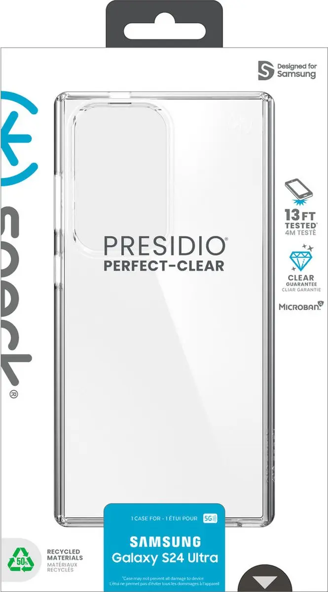 Speck Presidio Perfect Clear Hoesje 150620-5085 - Samsung Galaxy S24 Ultra - Transparant