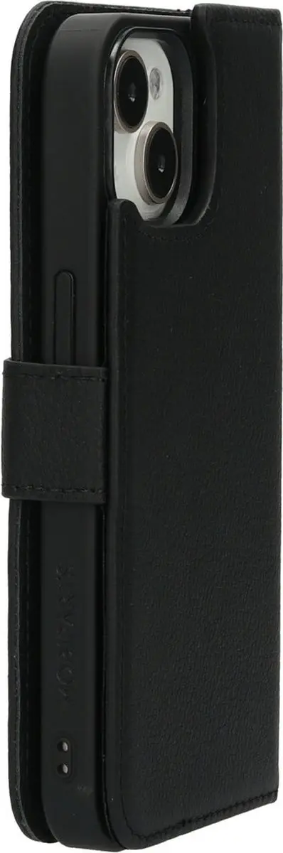 Mobiparts MP-124367 Hoesje iPhone 13/14/15 - Wallet 2-in-1 - MagSafe - Echt Leder - Zwart