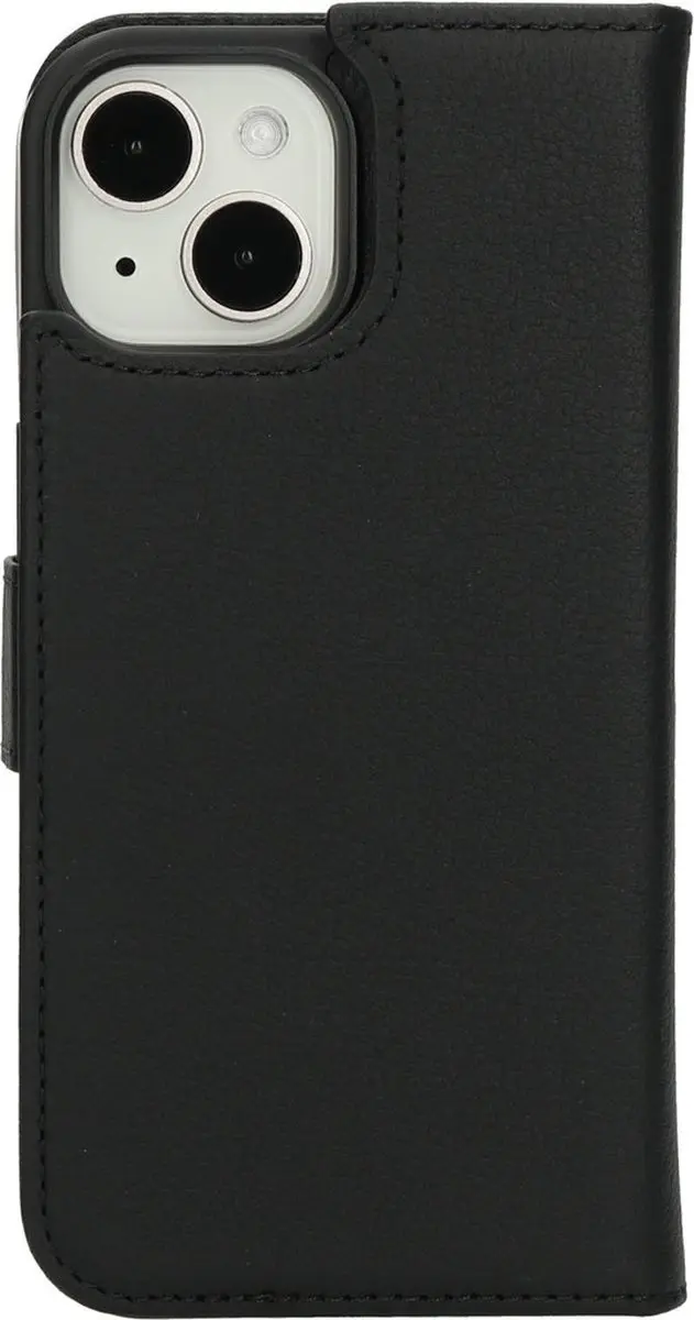 Mobiparts MP-124367 Hoesje iPhone 13/14/15 - Wallet 2-in-1 - MagSafe - Echt Leder - Zwart