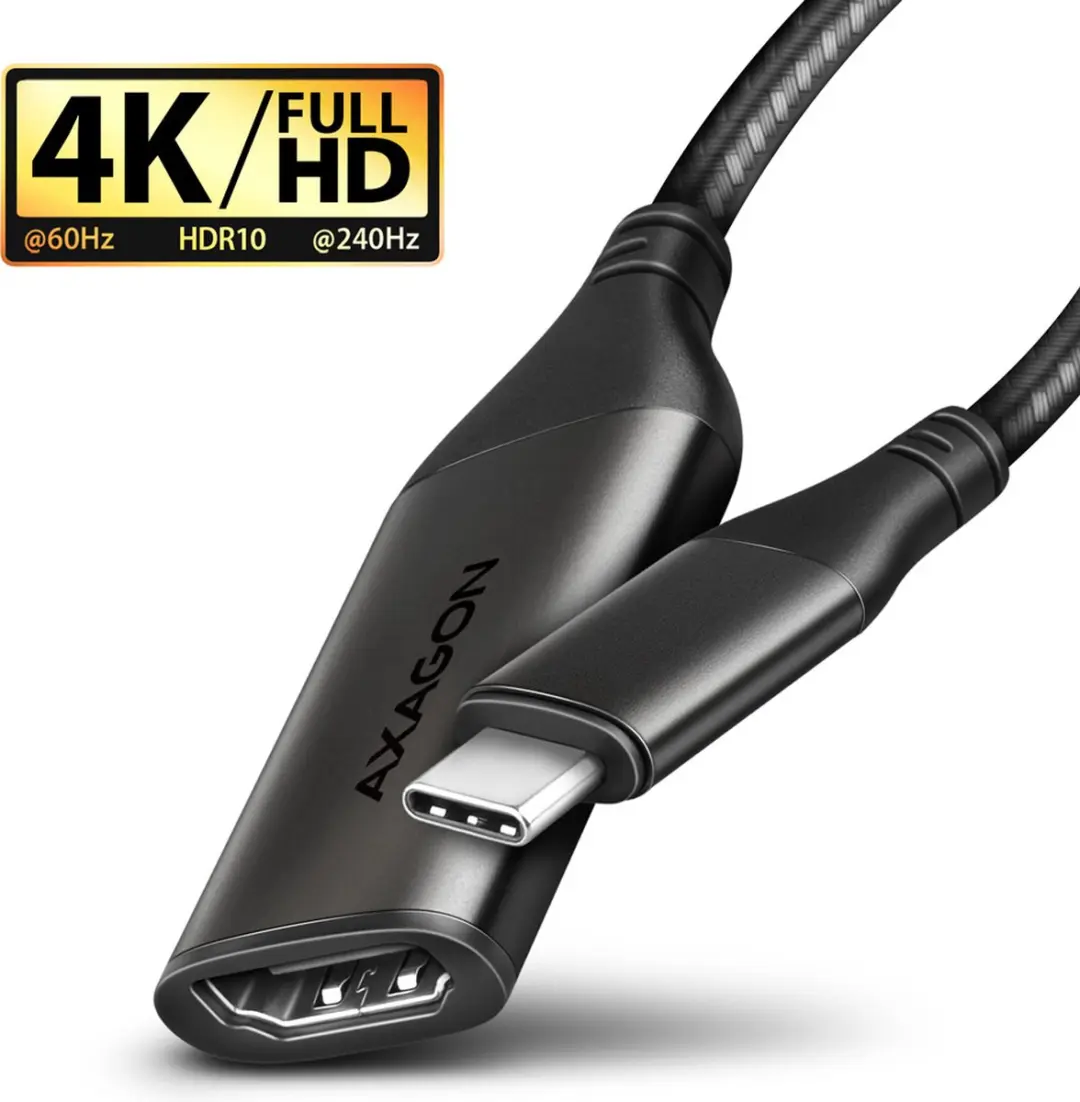 Axagon USB-C naar HDMI Adapter RVC-HI2M - 4K UHD - Zwart