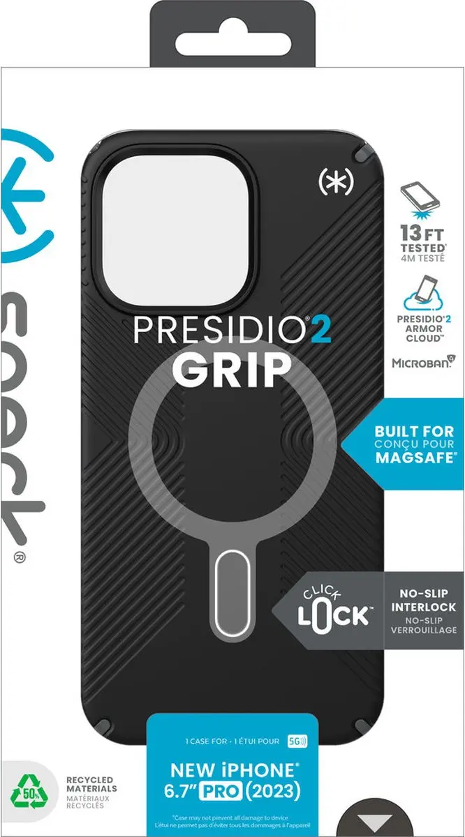 Speck Presidio2 Grip 150463-3205 Hoesje - iPhone 15 Pro Max - Zwart