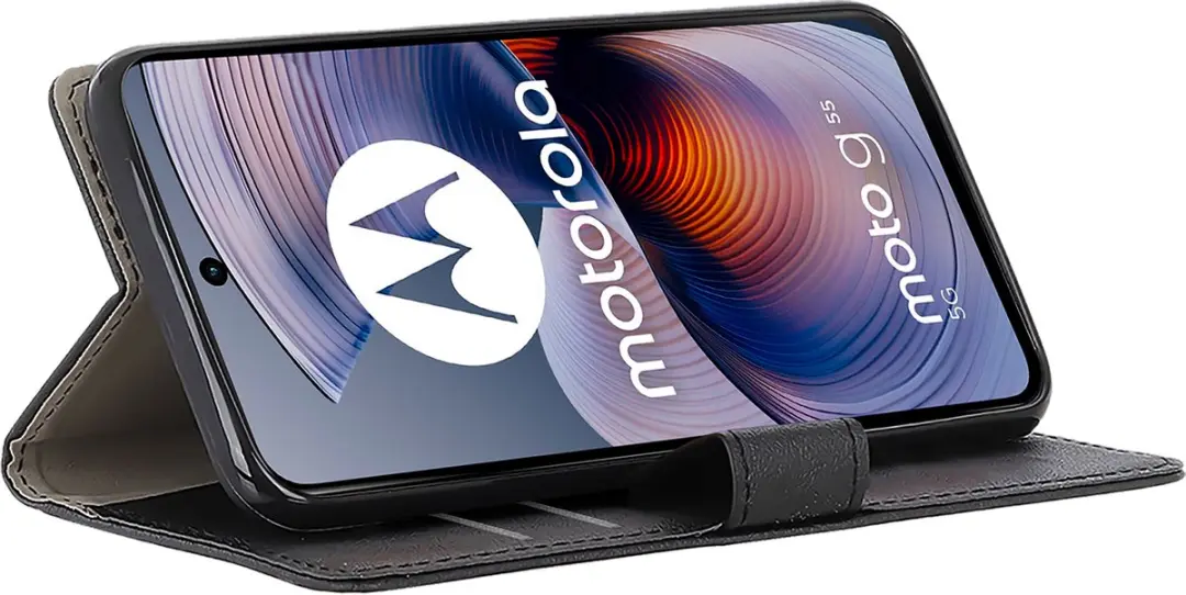 Just in Case Moto G55 Bookcase Classic Hoesje - 2 Pasjes - Zwart