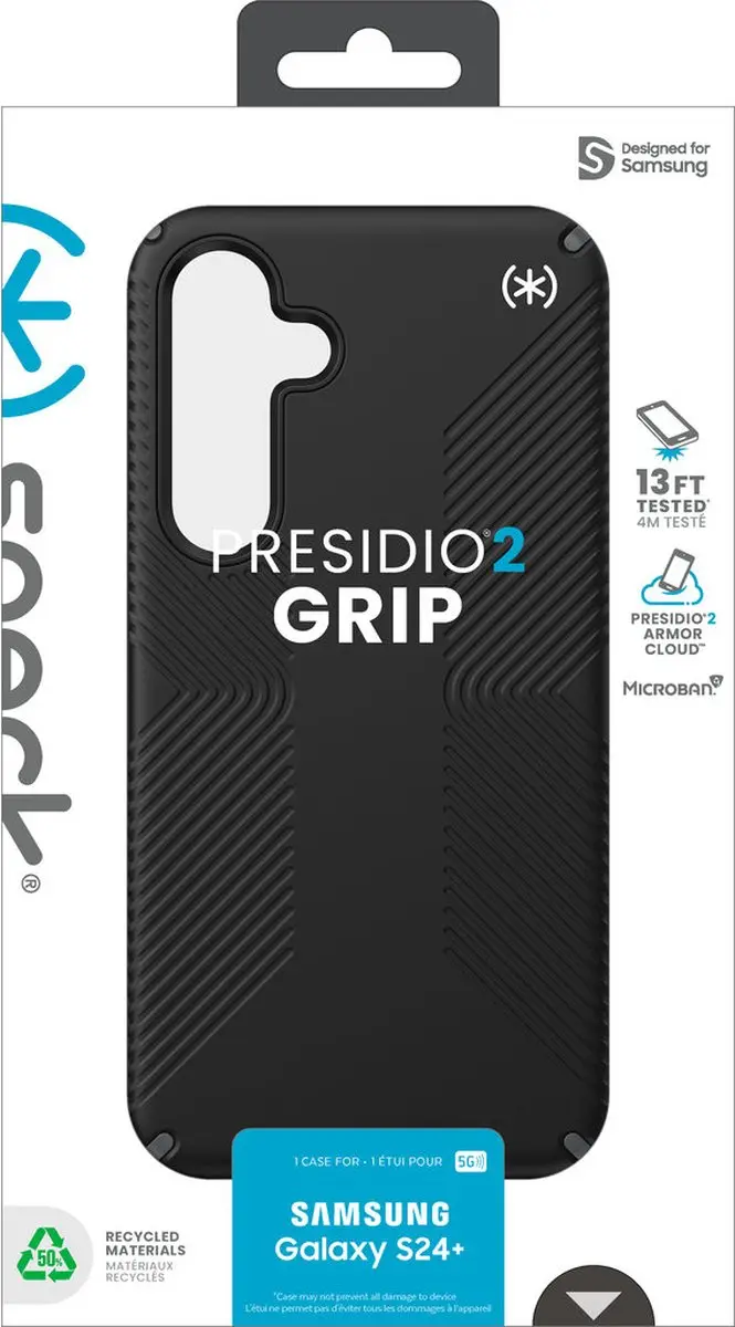 Speck Presidio2 Grip 150616-3205 Hoesje - Samsung Galaxy S24 Plus - Zwart