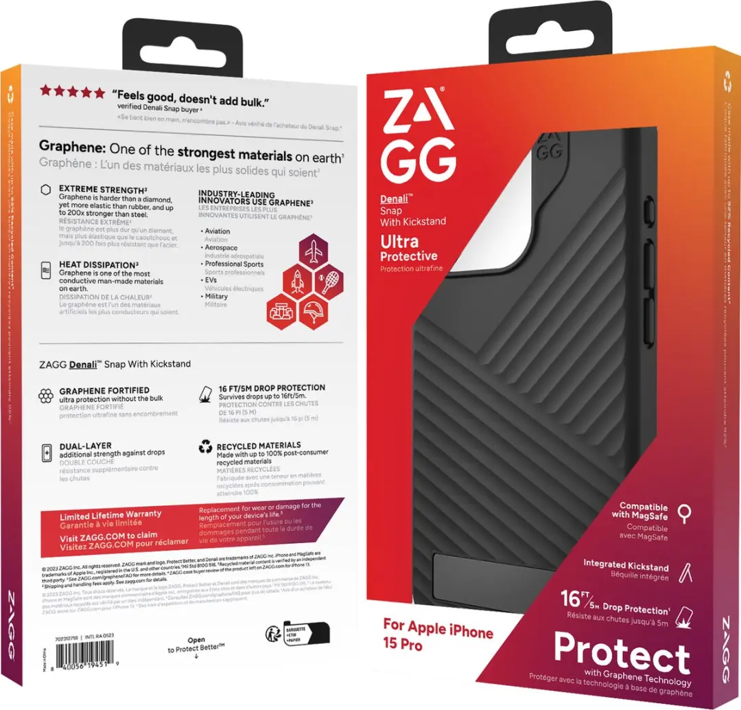 ZAGG Denali Snap KS Hoesje iPhone 15 Pro - Transparent - 840056194519