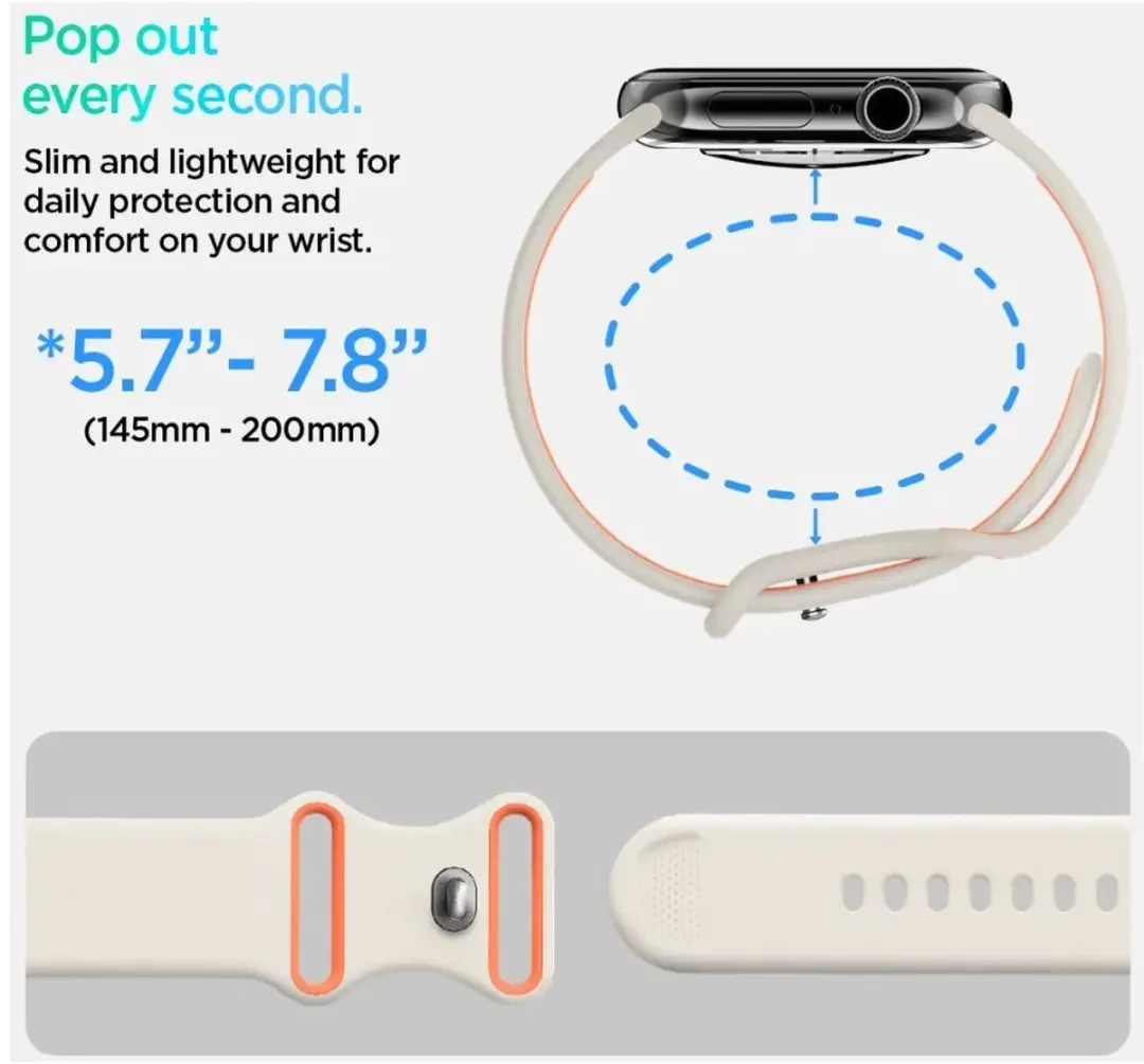 Spigen Nano Pop Bandje Apple Watch 45/41/44/42mm - Oranje Beige