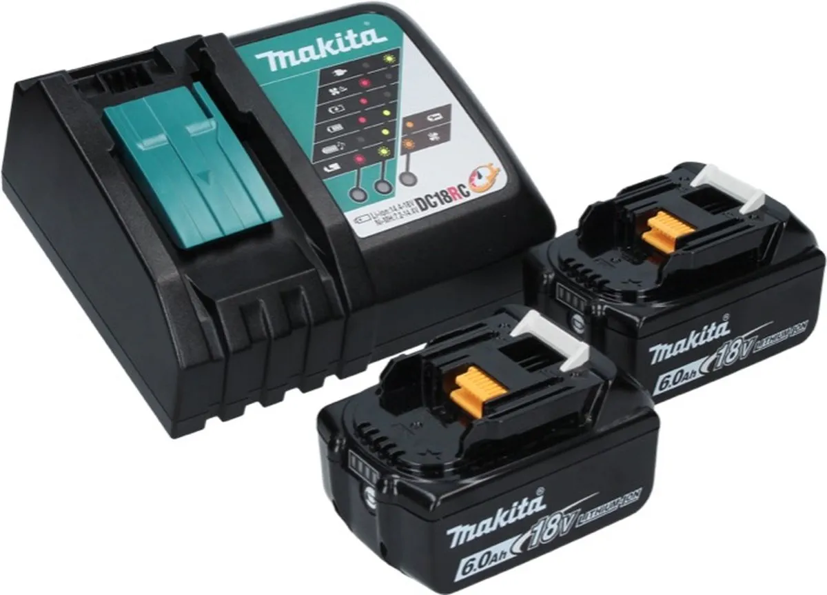Makita DGA 506 RGJ Haakse Slijper 18V - 125mm - 2x 6.0Ah + Lader + Makpac - afbeelding 5 van 5