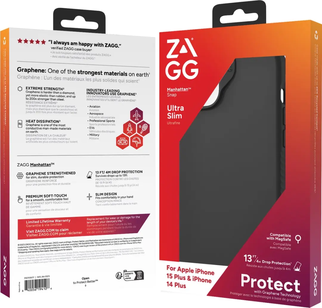ZAGG Manhattan Snap Hoesje iPhone 15 Plus - Zwart