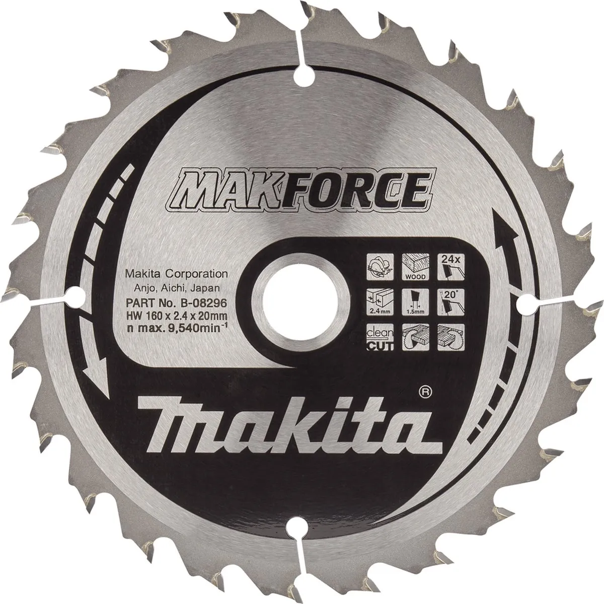 Makita Makforce B-08296 Cirkelzaagblad Hout 160mm