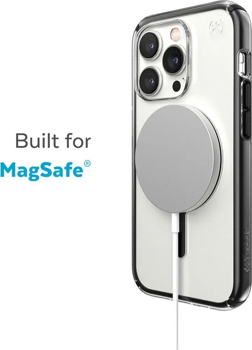 Speck Presidio Perfect Clear Hoesje iPhone 14 Pro Max - Zwart Transparant