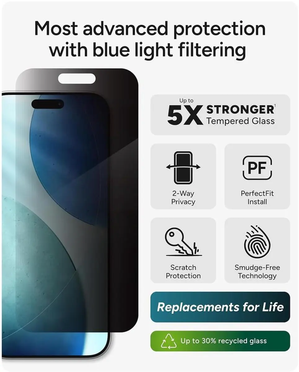 ZAGG InvisibleShield Glass Elite iPhone 17 - Privacyglas