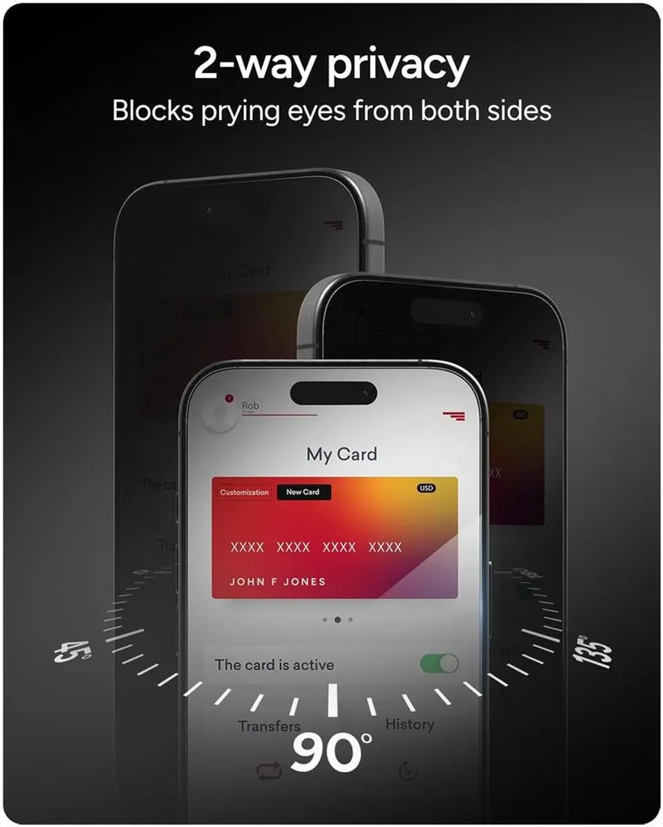 ZAGG InvisibleShield Glass Elite iPhone 17 - Privacyglas - afbeelding 6 van 6