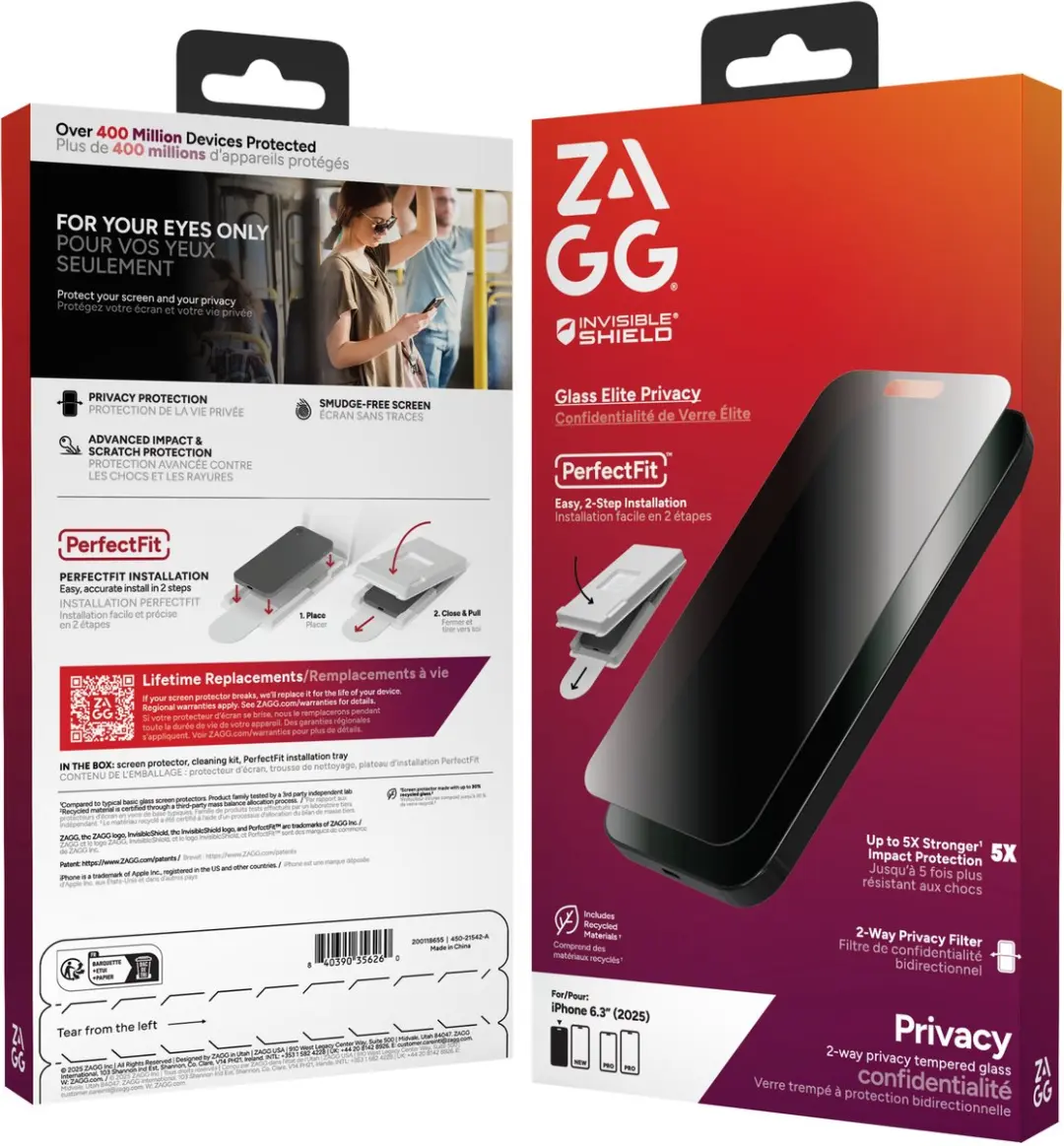 ZAGG InvisibleShield Glass Elite iPhone 17 - Privacyglas