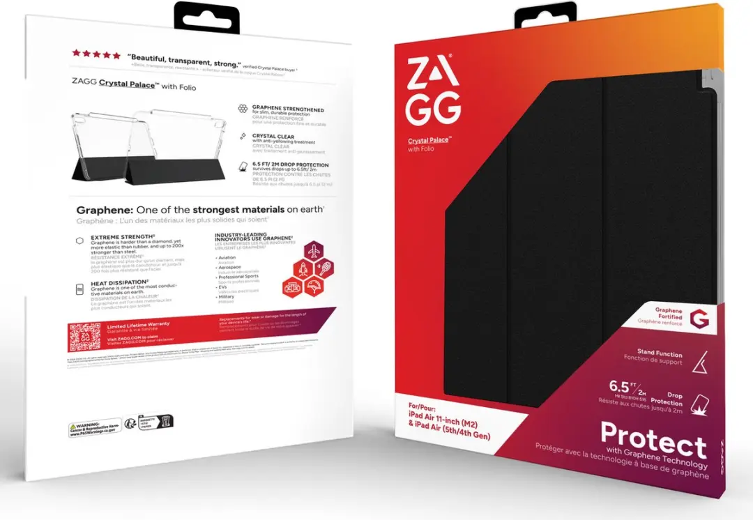 ZAGG Crystal Palace Folio 702314333 - iPad Air 11 2024 - Transparant/Zwart