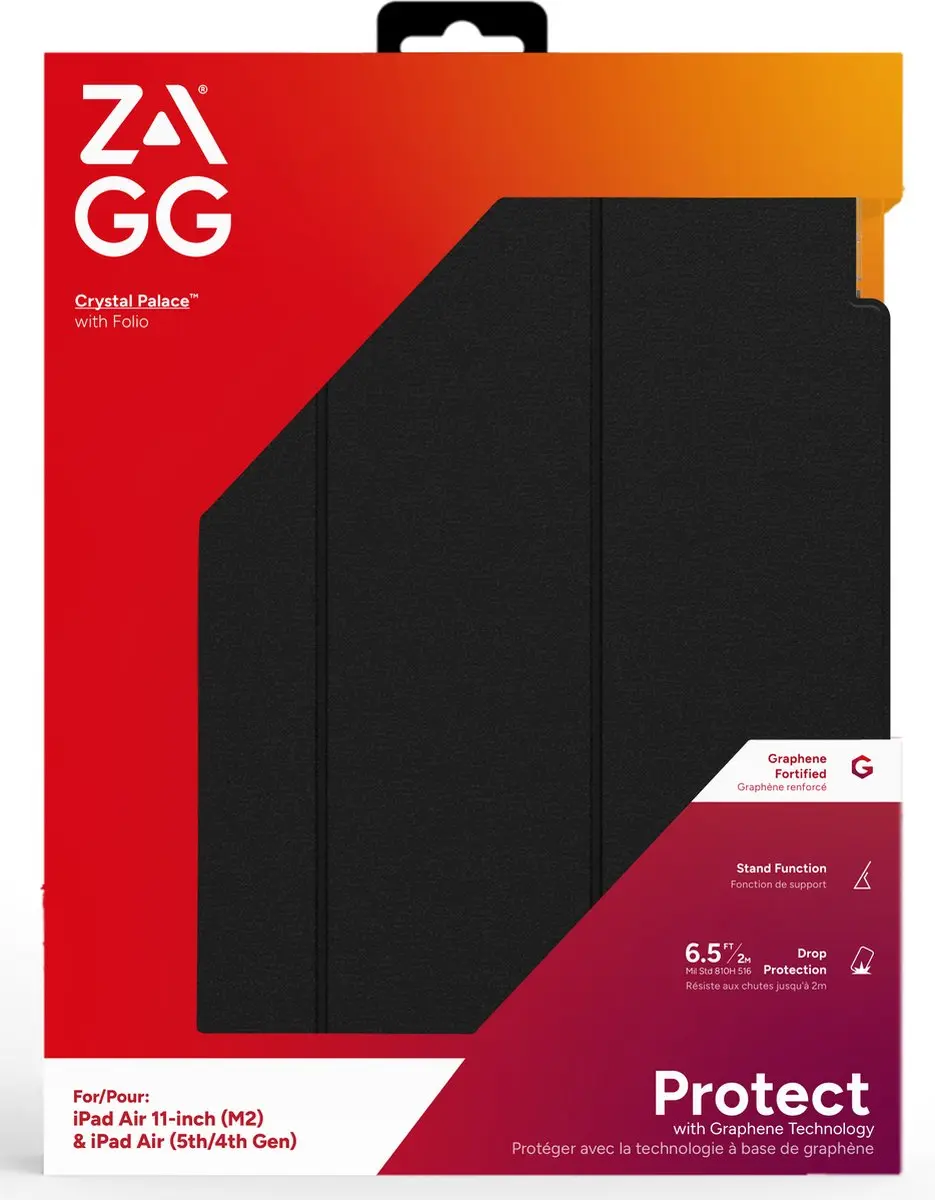 ZAGG Crystal Palace Folio 702314333 - iPad Air 11 2024 - Transparant/Zwart