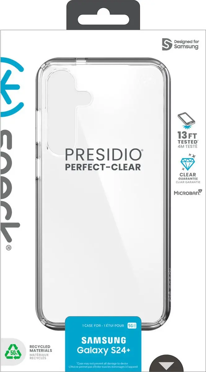 Speck Presidio Perfect Clear Hoesje - Samsung Galaxy S24 Plus - Transparant