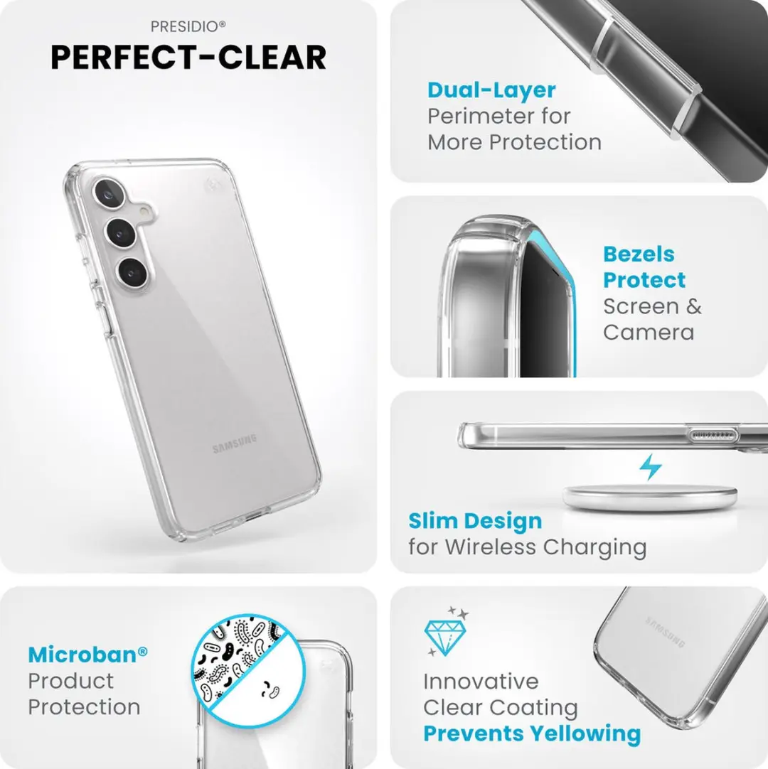 Speck Presidio Perfect Clear Hoesje - Samsung Galaxy S24 Plus - Transparant