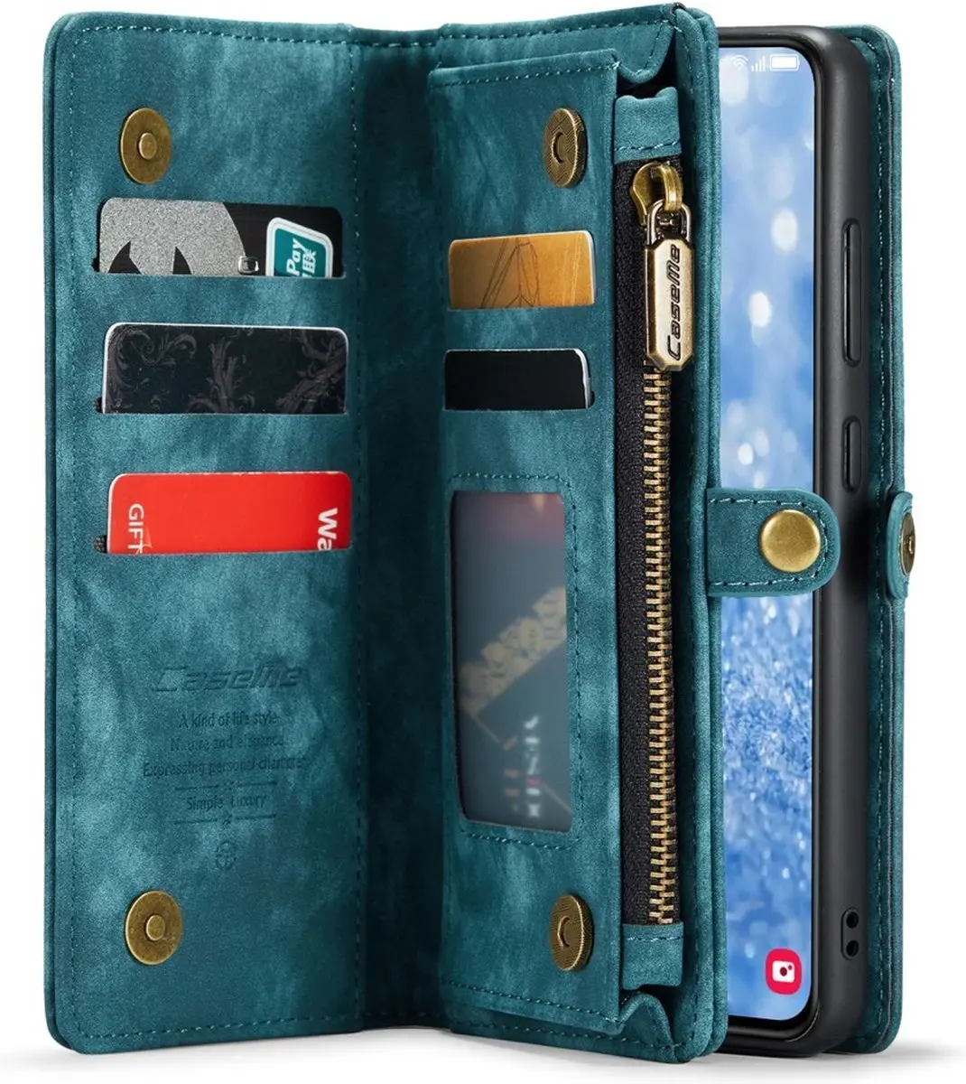 Caseme 008 Hoesje Samsung Galaxy S23 - Blauw - 8 Pasjes - afbeelding 6 van 6