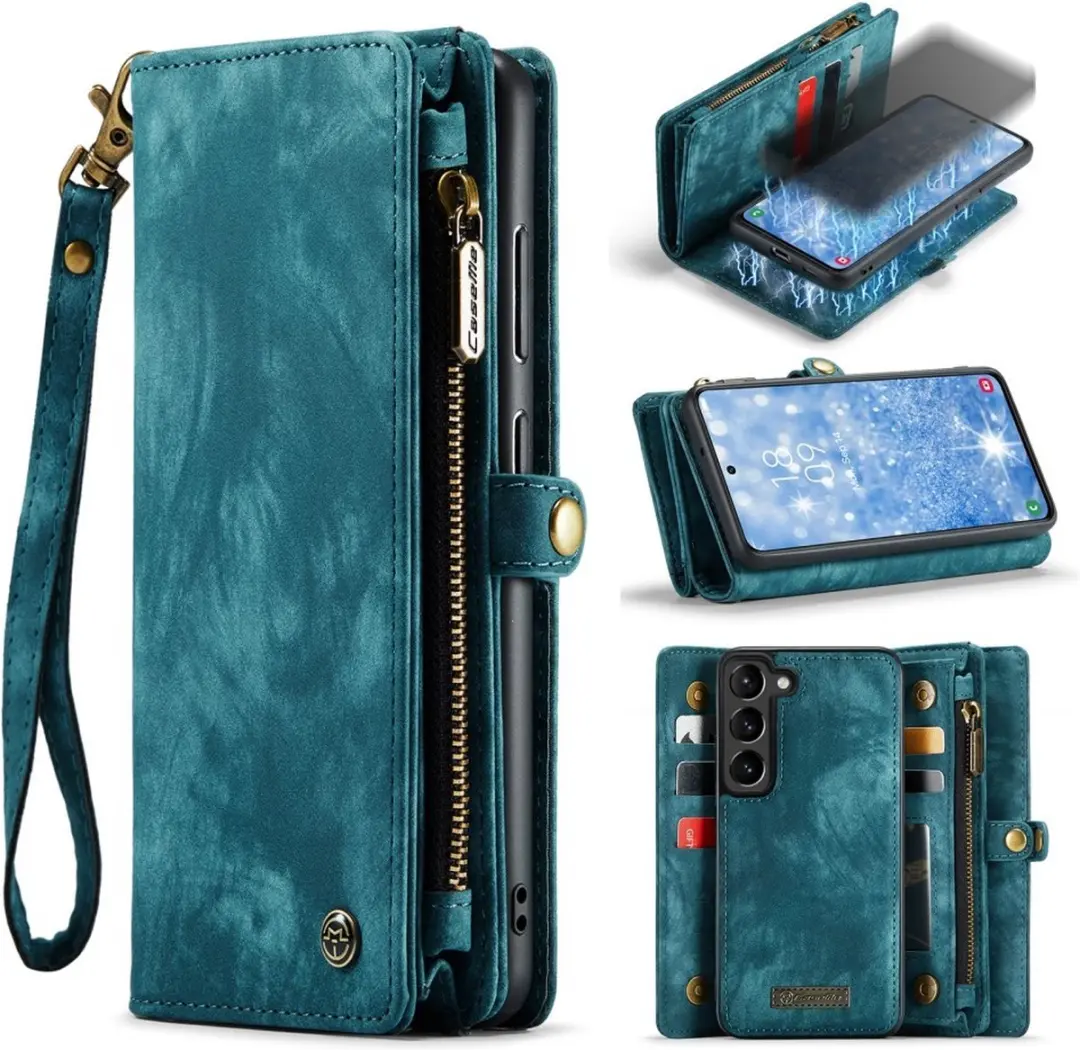 Caseme 008 Hoesje Samsung Galaxy S23 - Blauw - 8 Pasjes