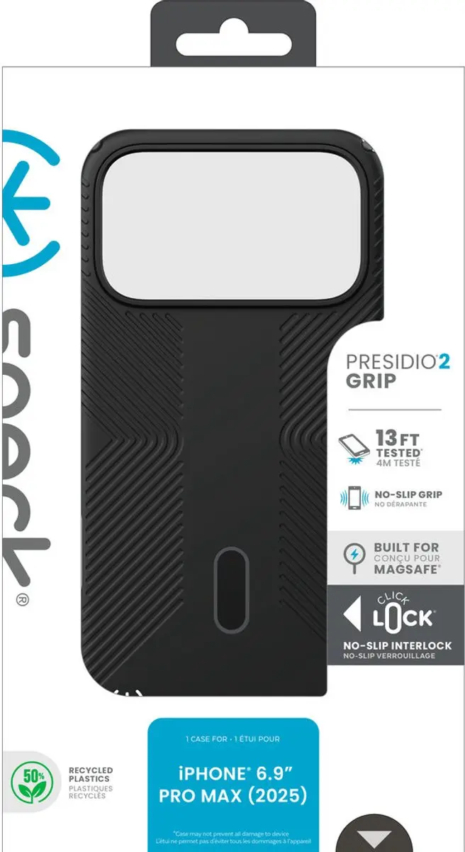Speck Presidio2 Grip 150986-D143 Hoesje - iPhone 17 Pro Max - Zwart