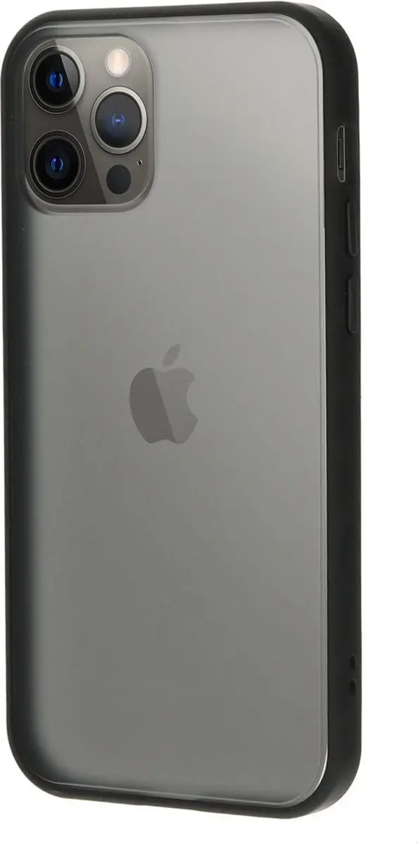 Mobiparts MP-108510 Hoesje iPhone 12/12 Pro - Hardcover - Zwart/Grijs