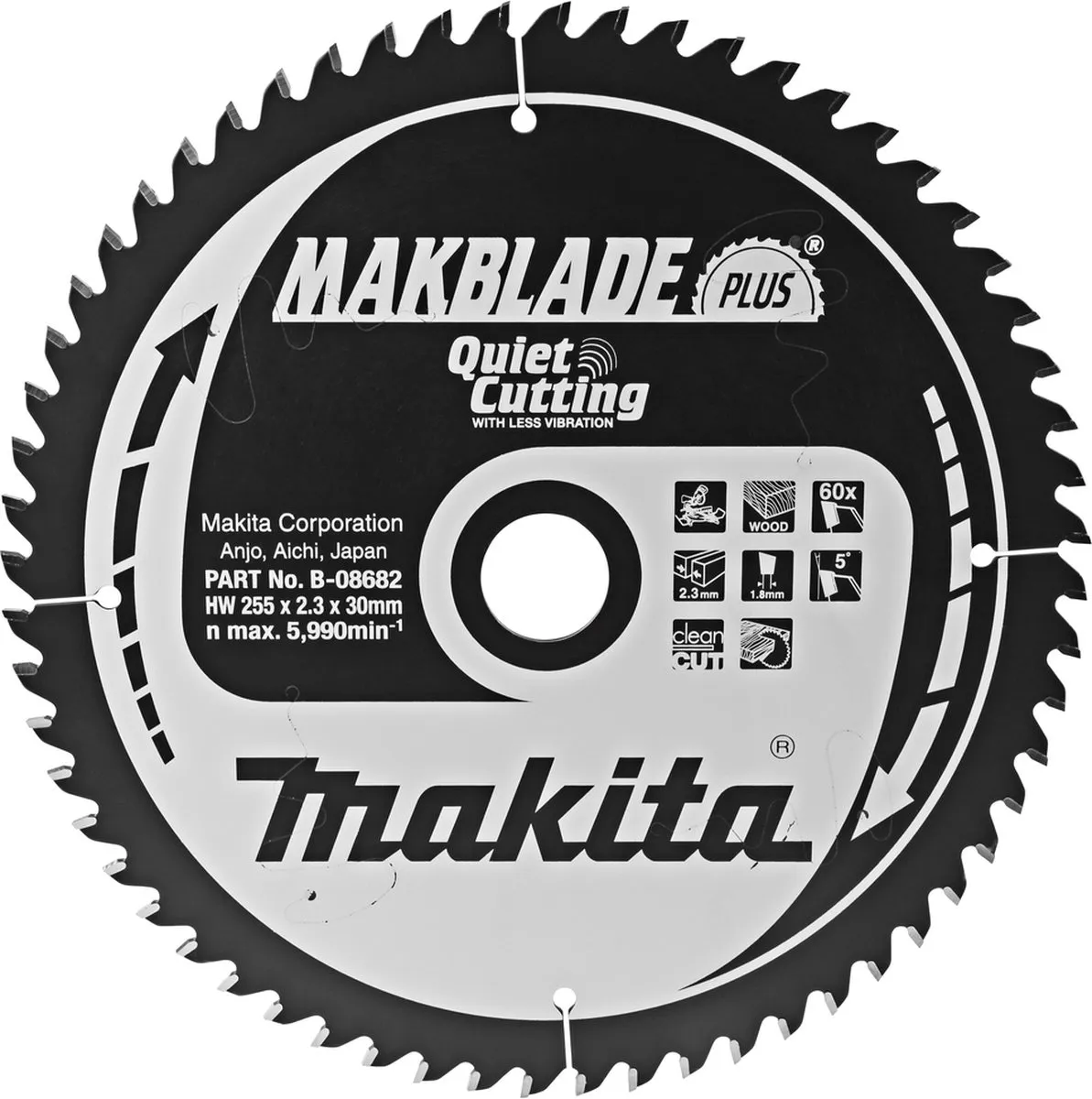 Makita Makblade-Plus Cirkelzaagblad Hout Ø255mm 60T
