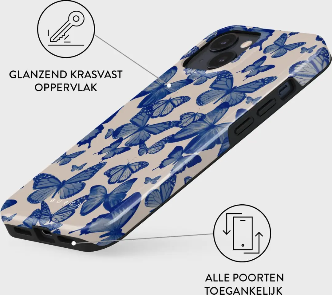Burga Telefoonhoesje iPhone 13 Butterfly Effect - Schokbestendig