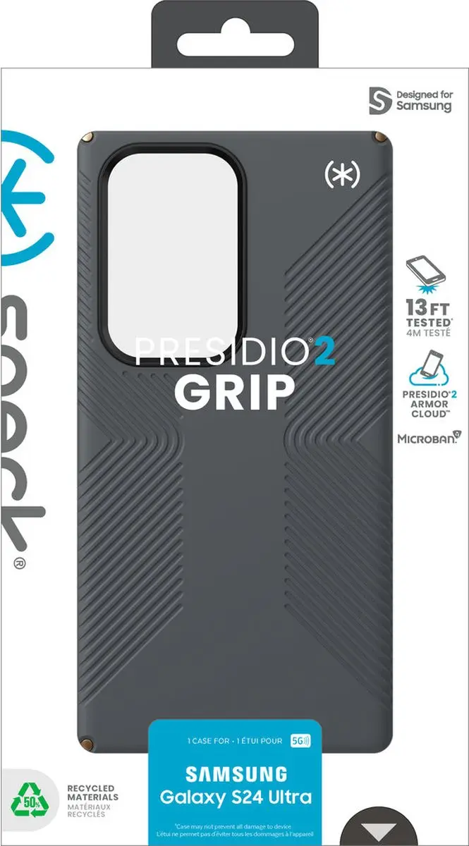 Speck Presidio2 Grip 150619-3212 Hoesje - Samsung Galaxy S24 Ultra - Grijs