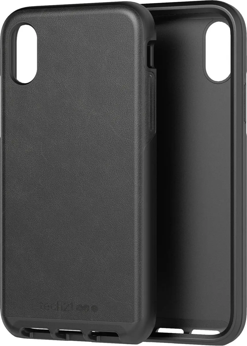 Tech21 Evo Luxe T21-6176 Backcover - iPhone X/Xs - Zwart leer