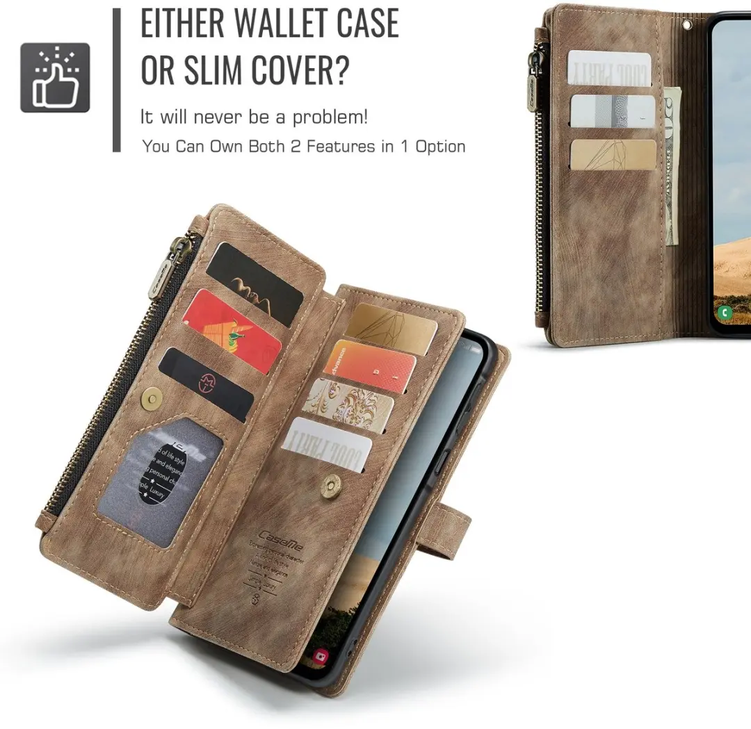 Caseme C30 Book Case Hoesje Samsung Galaxy A57 - 10 Pasjes - Bruin