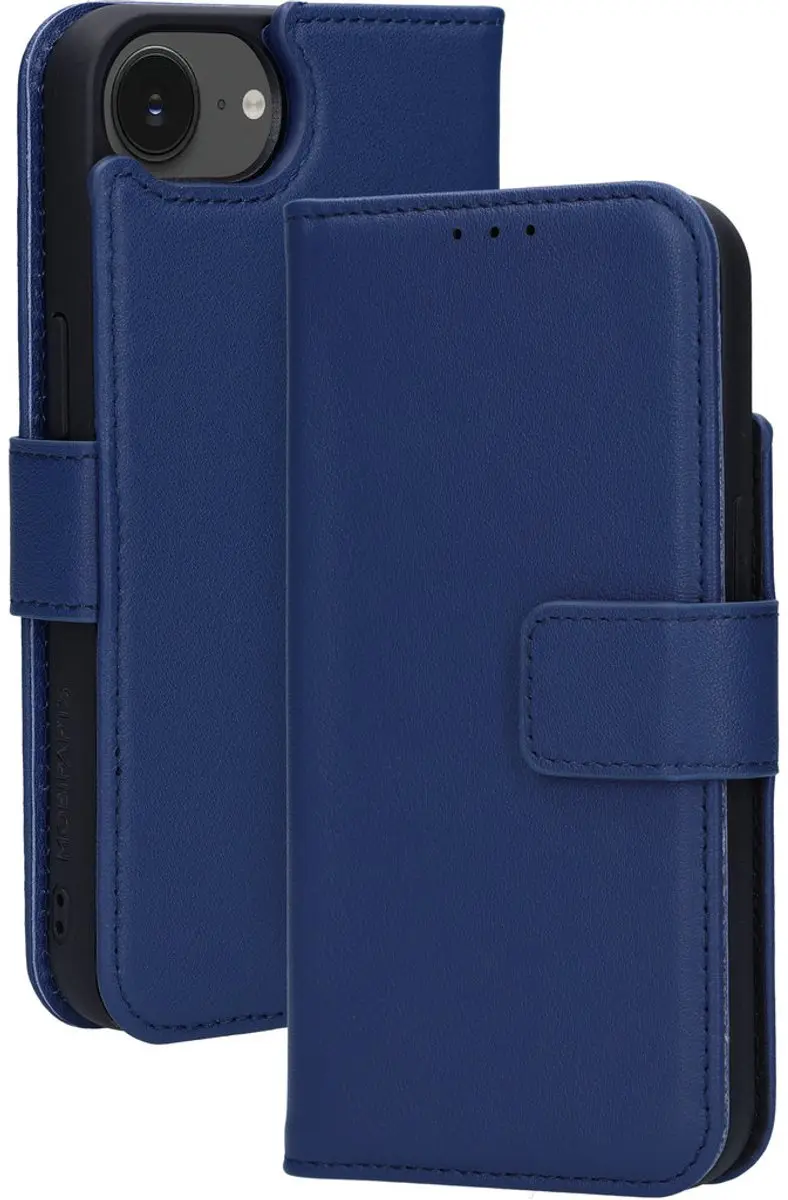 Mobiparts MP-128837 Hoesje iPhone 16/17 - Wallet 2-in-1 - MagSafe - Echt Leder - Blauw